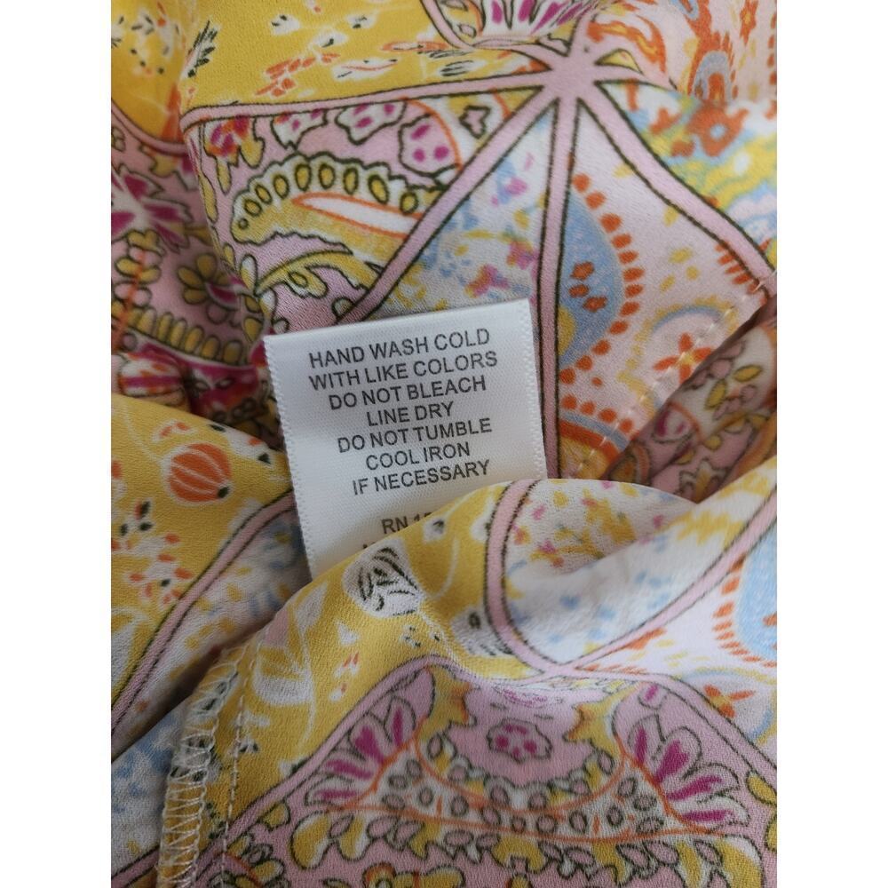 Rose And + Olive Patchwork Button Front Blouse Sz… - image 8